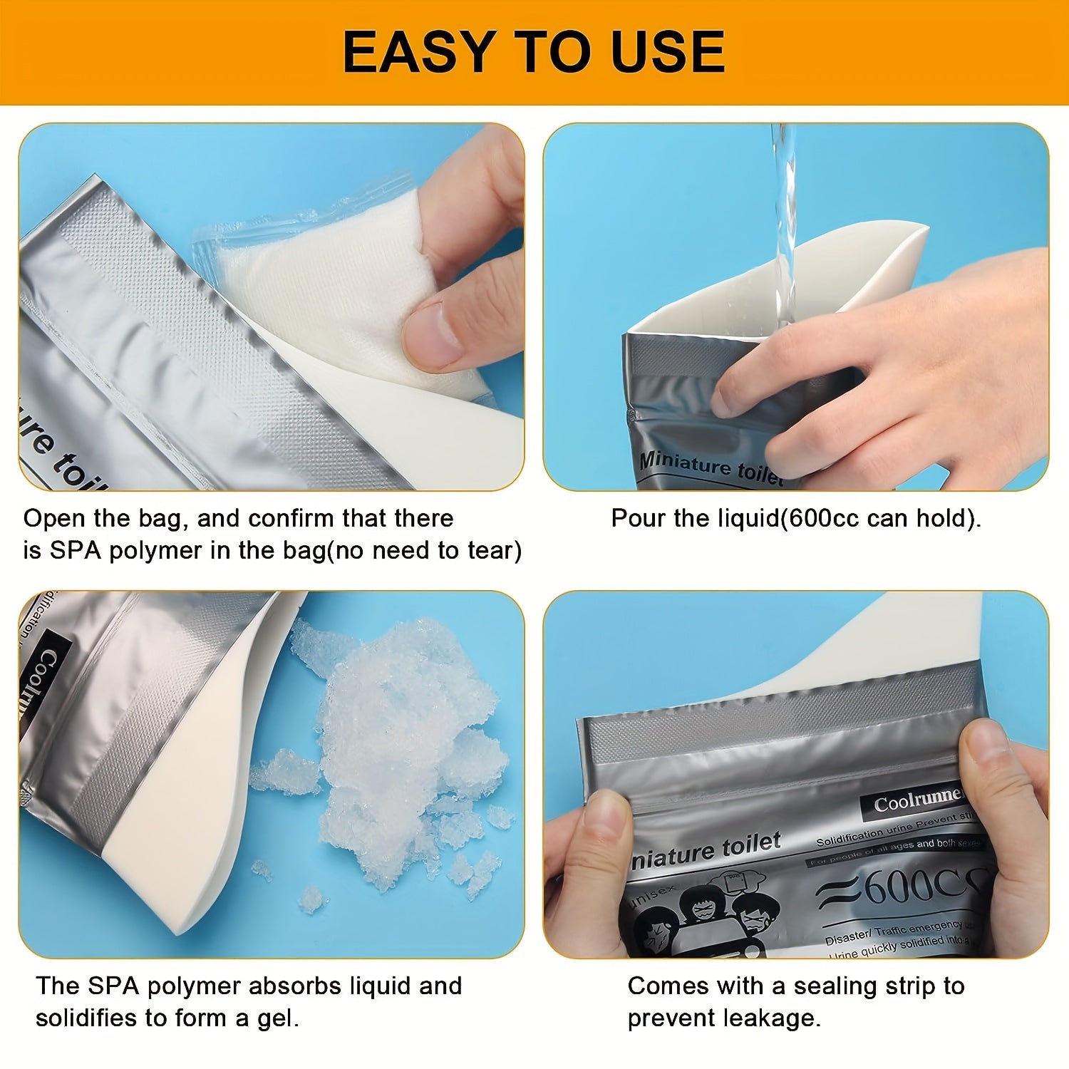 20pcs Camping Pee Bags Disposable Urinals & Vomiting Bags