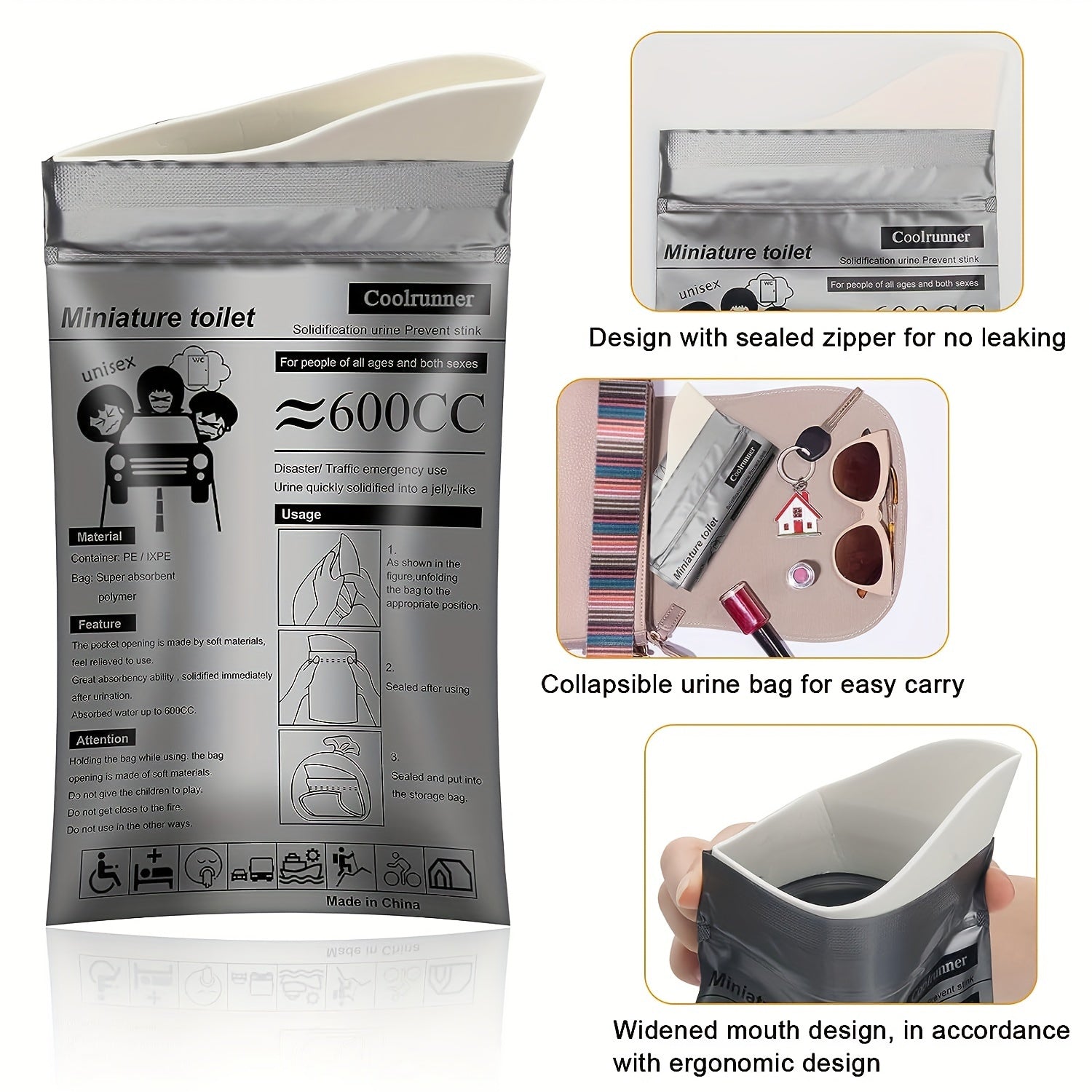 20pcs Camping Pee Bags Disposable Urinals & Vomiting Bags