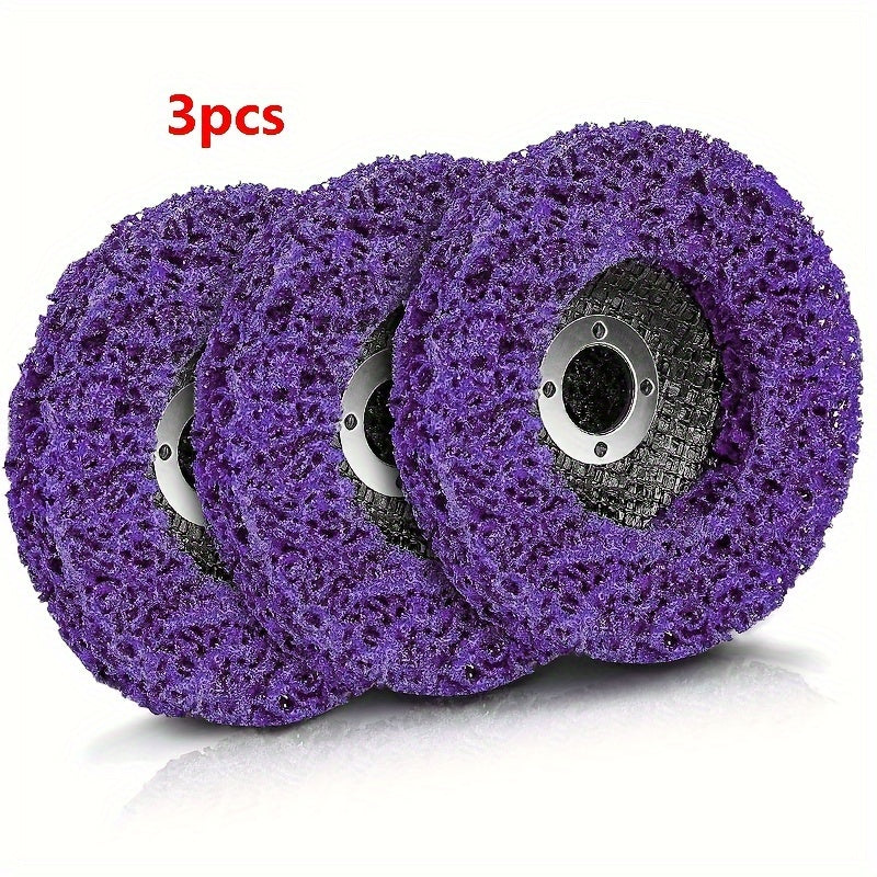 3pcs 10 Purple Strip Discs Rust Remover Wheel For Angle Grinders