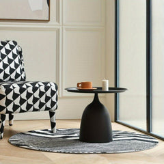 Cream Colour Minimalist Side Table Wrought Iron for Living Room