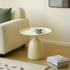 Cream Colour Minimalist Side Table Wrought Iron for Living Room