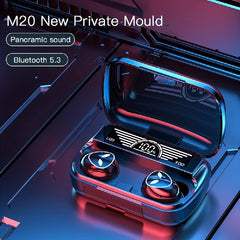 Wireless Headphone with Digital Power Display Charging Case - Waterproof