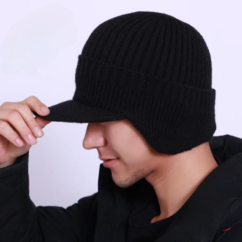 Men's Ear Protection Hat Autumn Winter Knitted Hat Cashmere Warm Hat