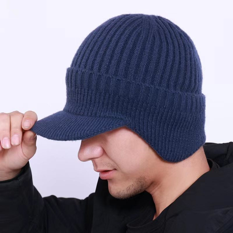 Men's Ear Protection Hat Autumn Winter Knitted Hat Cashmere Warm Hat
