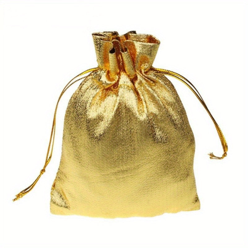 100pcs Silver Metallic Foil Organza Pouches Christmas Wedding Party Favour