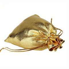100pcs Silver Metallic Foil Organza Pouches Christmas Wedding Party Favour