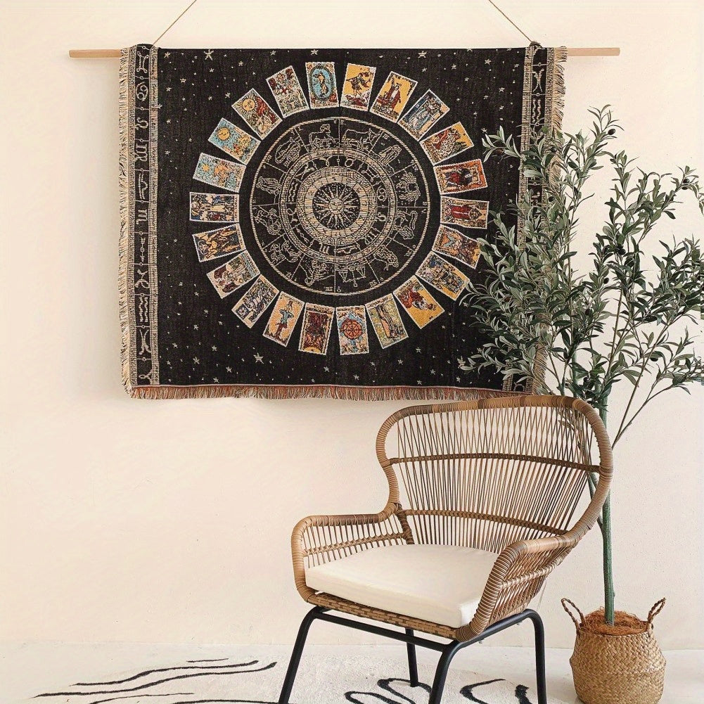 Boho Knitted Outdoor Camping Psychedelic Tassel Blanket
