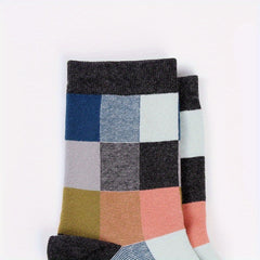 5 Pairs of Block Cotton Dress Socks