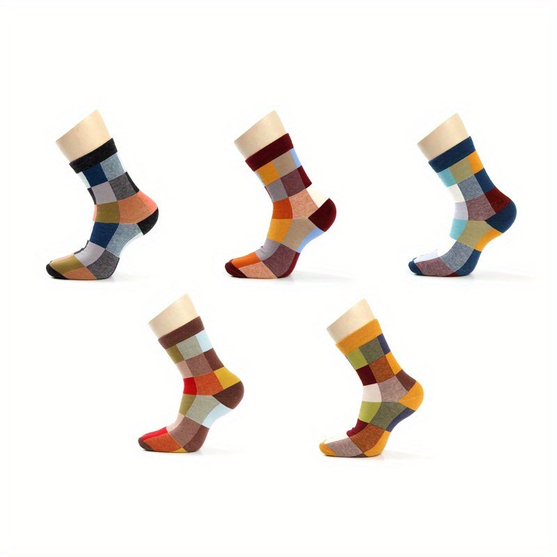 5 Pairs of Block Cotton Dress Socks