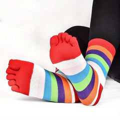 Five Toes Cotton Socks Rainbow Outdoor Sports Sweat Absorbent