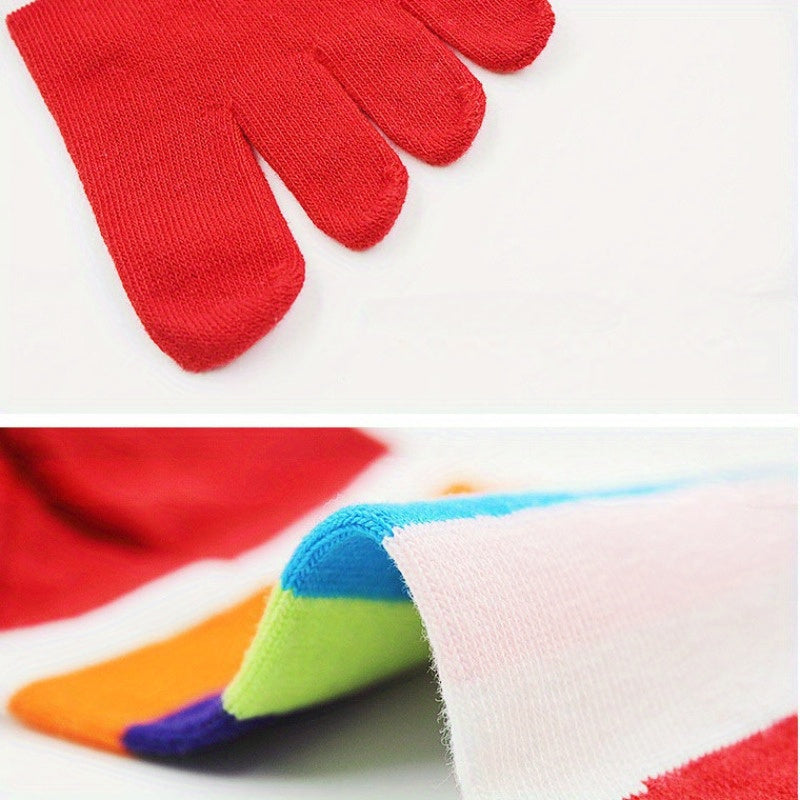 Five Toes Cotton Socks Rainbow Outdoor Sports Sweat Absorbent