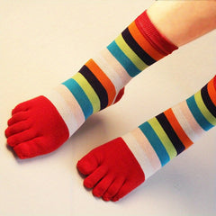 Five Toes Cotton Socks Rainbow Outdoor Sports Sweat Absorbent