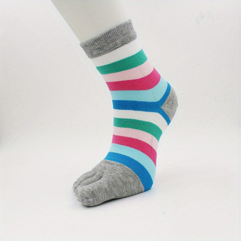 Five Toes Cotton Socks Rainbow Outdoor Sports Sweat Absorbent