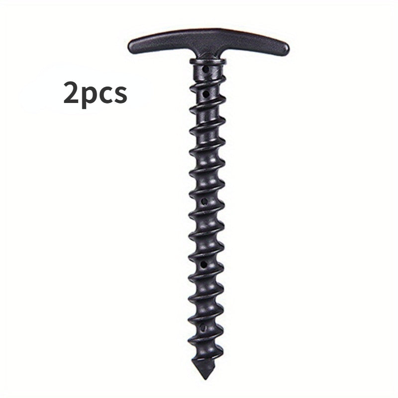 2pcs Outdoor Camping Pegs & Screw Stakes for Hiking Tent