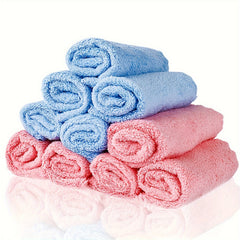 5pcs Soft & Absorbent Microfiber Coral Fleece Washcloths Towel for Face Hands