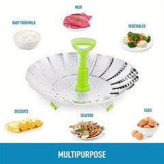 Foldable Steaming Rack Kitchen Tool for Home & Outdoor Cooking