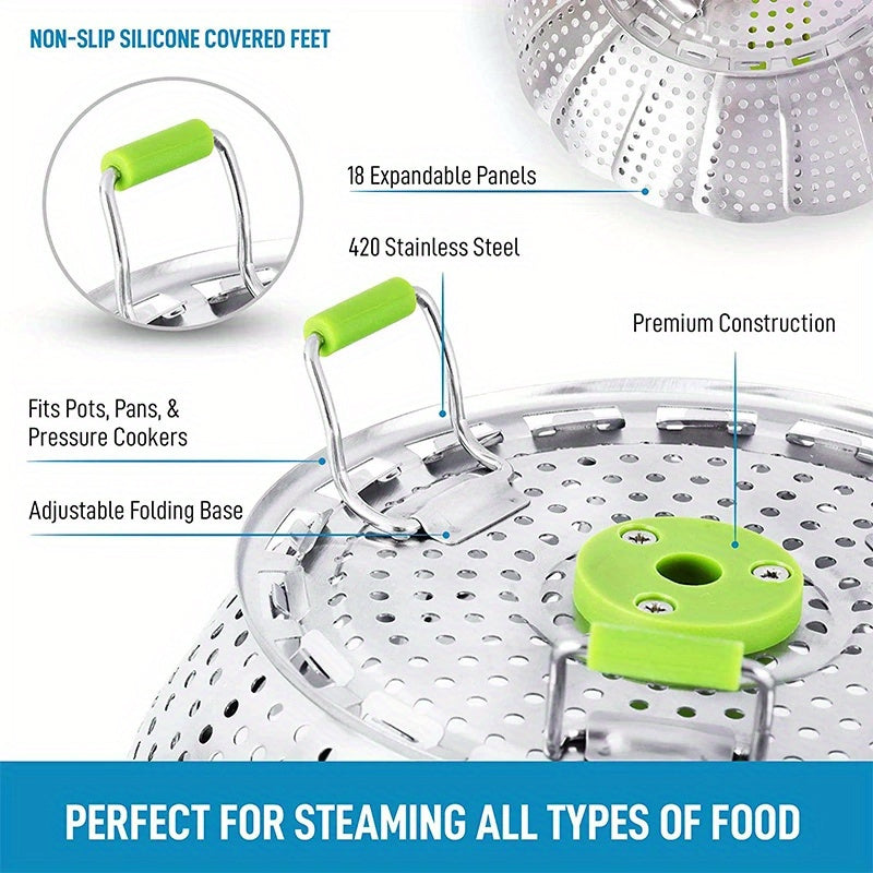 Foldable Steaming Rack Kitchen Tool for Home & Outdoor Cooking