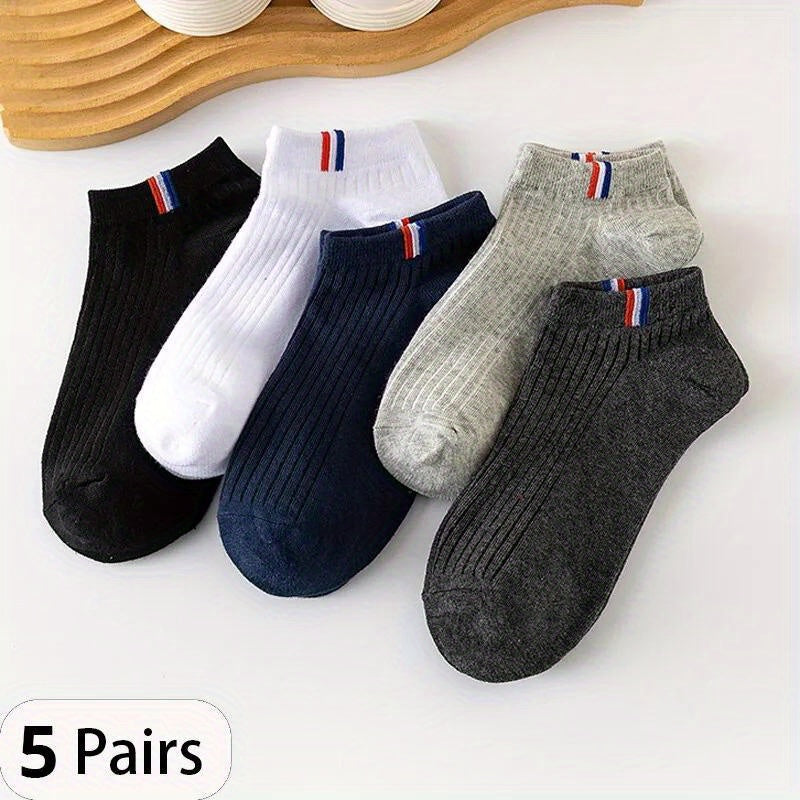 5 Pairs Men's Low Cut Ankle Socks