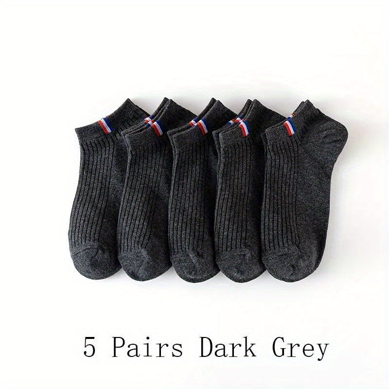 5 Pairs Men's Low Cut Ankle Socks