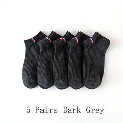 5 Pairs Men's Low Cut Ankle Socks