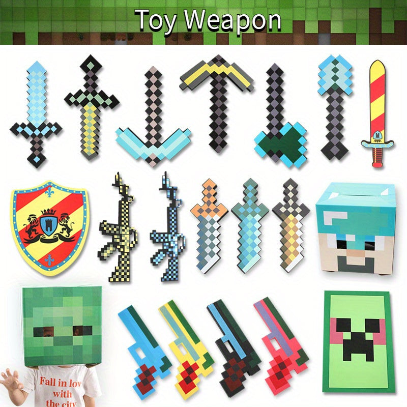24-Piece Educational Toy Set - Foam Diamond Sword & Toy Machine Gun