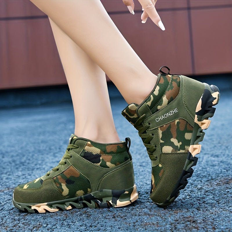 Versatile Camouflage Pattern Breathable Tube Running Shoes Women's Footwear