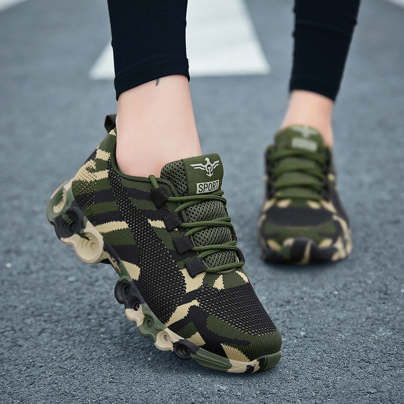 Camouflage Mesh Running Sport Shoes Non Slip Snea