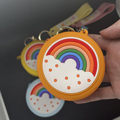 Rainbow Coin Purse Keychain ID Holder Backpack Key Charm Pendant
