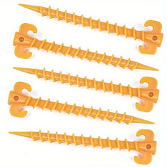 10pcs 20.07cm Heavy Duty Screw Style Tent Stakes for Camping Hiking
