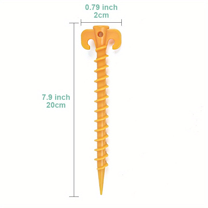 10pcs 20.07cm Heavy Duty Screw Style Tent Stakes for Camping Hiking