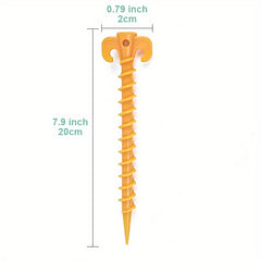 10pcs 20.07cm Heavy Duty Screw Style Tent Stakes for Camping Hiking