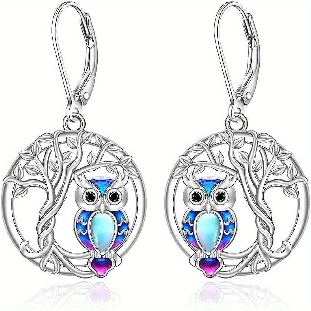 Retro Owl Hollow Pendant Earrings for Women