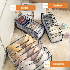 Mesh Drawer Organizer 6-11 Grids Storage Box for Closet