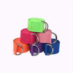 Solid Yoga Strap With Metal D Ring for Fitness Stretching