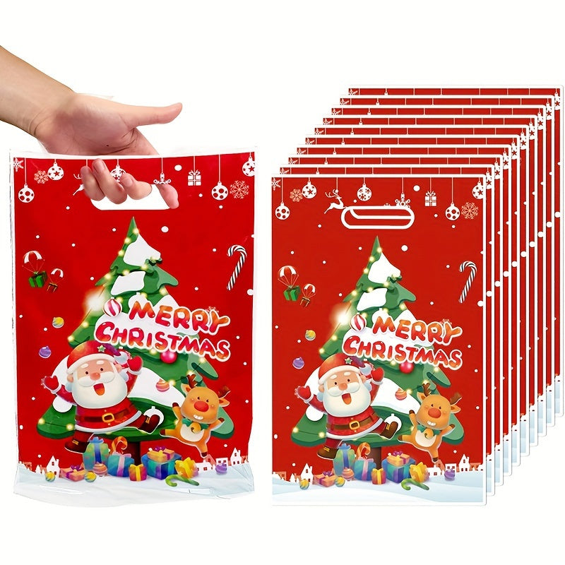 10pcs Christmas Party Gift Bag Small Business Supplies Craft Tote Bag