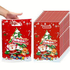 10pcs Christmas Party Gift Bag Small Business Supplies Craft Tote Bag