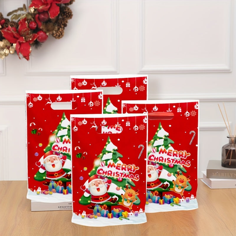 10pcs Christmas Party Gift Bag Small Business Supplies Craft Tote Bag