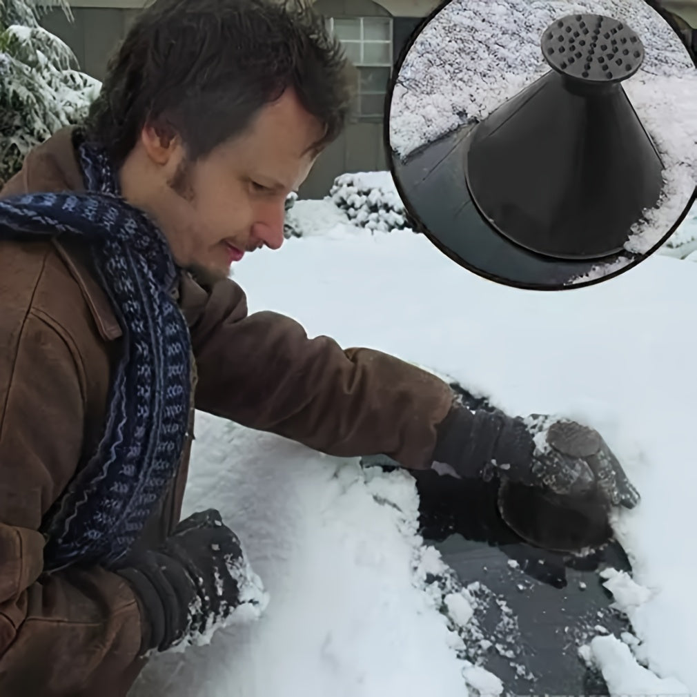 Round Horn Ice Scraper - Clear Windshield Tool