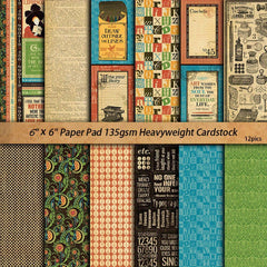 12pcs Large Size Retro Objects Paper Retro Journal DIY Gift