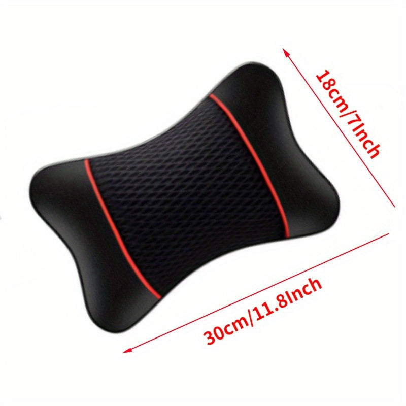 PU Leather Knitted Car Pillows Headrest Neck Rest Cushion