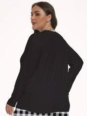  Ombre Fish & Letter Print Long Sleeve Lounge Top
