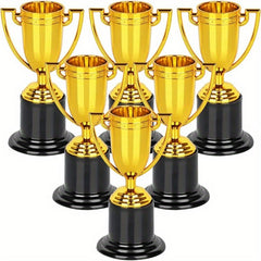 Mini Golden Plastic Trophies Set of 6-12 for Parties, Competitions
