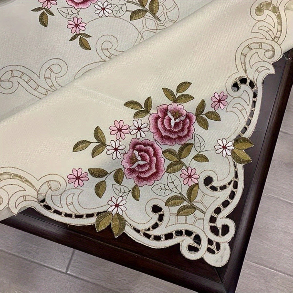 Embroidery Tablecloth Modern Rectangular Tea Tablecloth