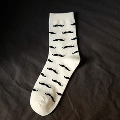 Men's Mustache Print Casual Cotton Socks