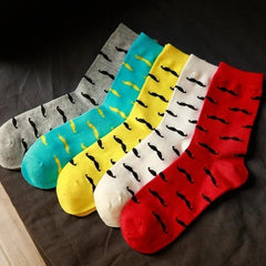 Men's Mustache Print Casual Cotton Socks