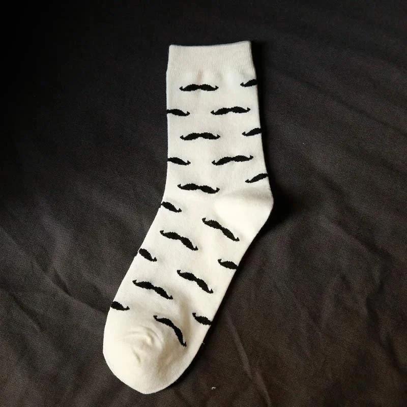 Men's Mustache Print Casual Cotton Socks