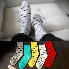 Men's Mustache Print Casual Cotton Socks