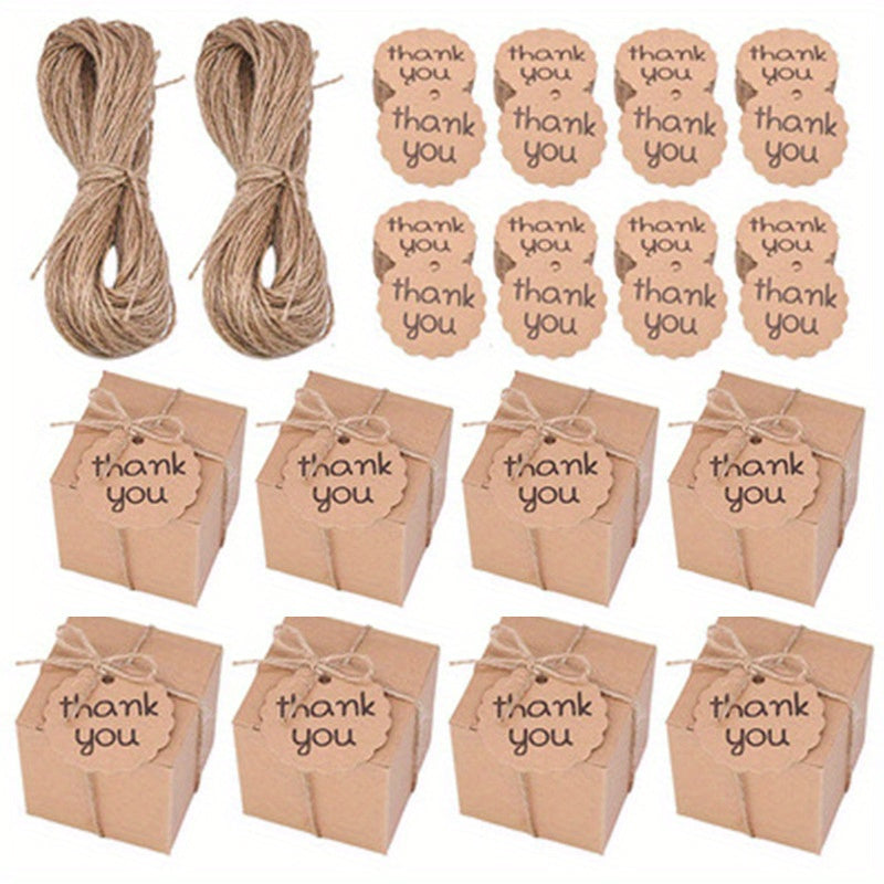 Mini Cowhide Decorative Paper DIY Candy Box for Weddings