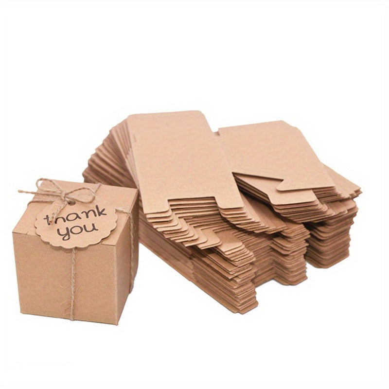 Mini Cowhide Decorative Paper DIY Candy Box for Weddings