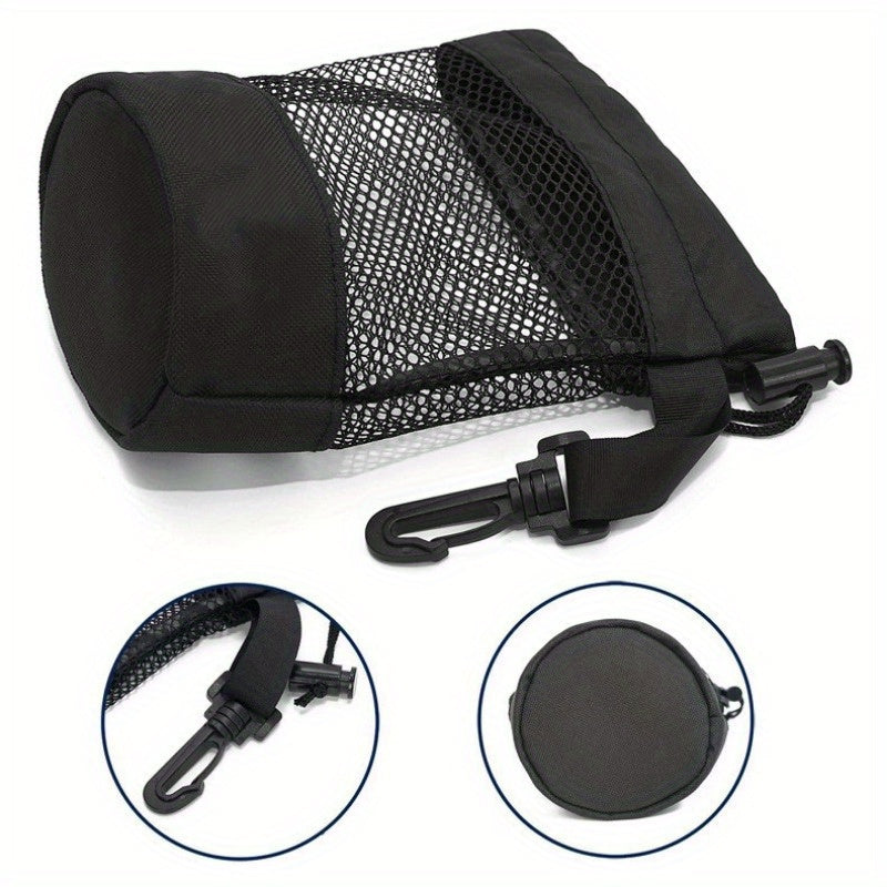 Golf Mesh Bag Single Side Drawstring Strap w/ Pocket